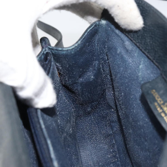 GUCCI GG Supreme Sherry Line Shoulder Bag PVC Navy Gold 10 02 024 Auth 156423