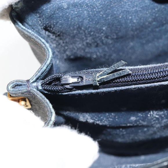 GUCCI GG Supreme Sherry Line Shoulder Bag PVC Navy Gold 10 02 024 Auth 156423