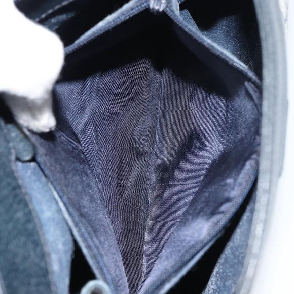 GUCCI GG Supreme Sherry Line Shoulder Bag PVC Navy Gold 10 02 024 Auth 156423