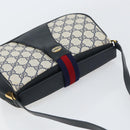 GUCCI GG Supreme Sherry Line Shoulder Bag PVC Navy Gold 10 02 024 Auth 156423-6