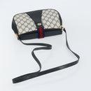 GUCCI GG Supreme Sherry Line Shoulder Bag PVC Navy Gold 10 02 024 Auth 156423-7