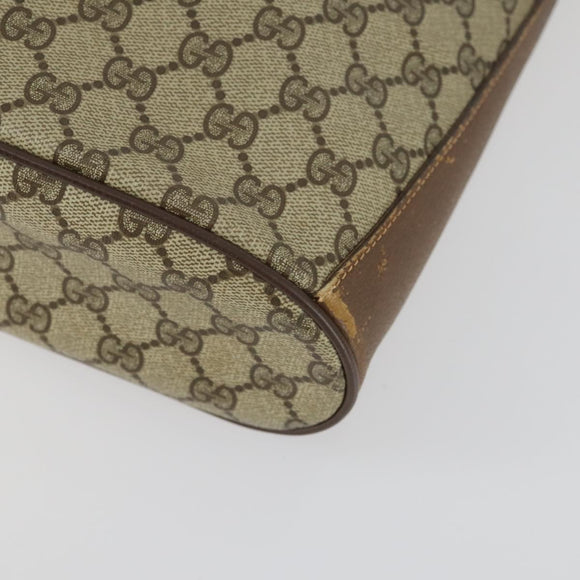 GUCCI GG Supreme Web Sherry Line Bag PVC Beige Gold 41 02 034 Auth 156424