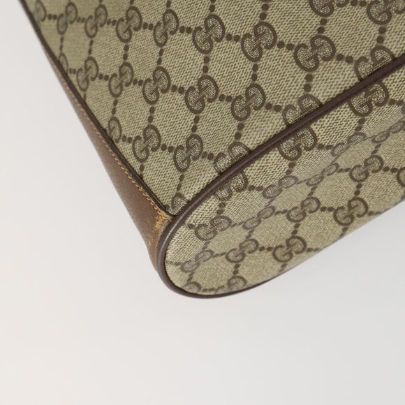 GUCCI GG Supreme Web Sherry Line Bag PVC Beige Gold 41 02 034 Auth 156424