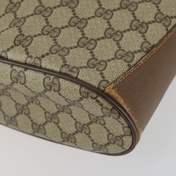 GUCCI GG Supreme Web Sherry Line Bag PVC Beige Gold 41 02 034 Auth 156424