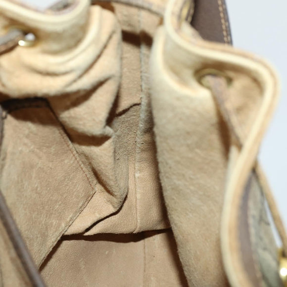 GUCCI GG Supreme Web Sherry Line Bag PVC Beige Gold 41 02 034 Auth 156424