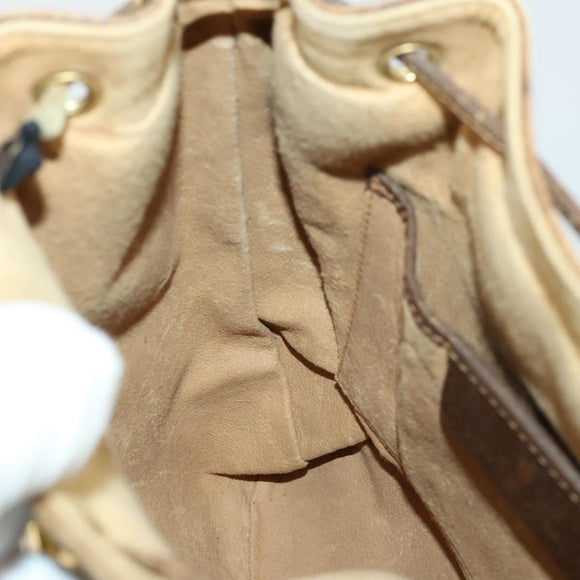 GUCCI GG Supreme Web Sherry Line Bag PVC Beige Gold 41 02 034 Auth 156424