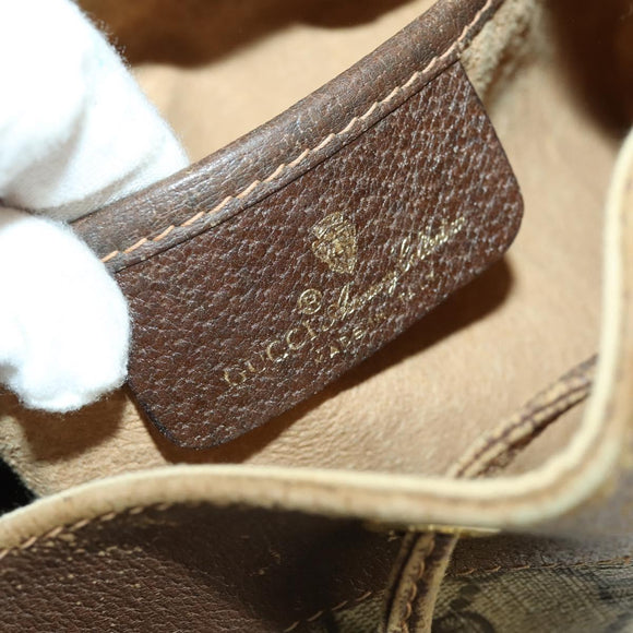 GUCCI GG Supreme Web Sherry Line Bag PVC Beige Gold 41 02 034 Auth 156424