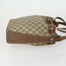 GUCCI GG Supreme Web Sherry Line Bag PVC Beige Gold 41 02 034 Auth 156424-3