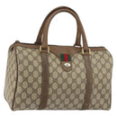 GUCCI GG Supreme Web Sherry Line Bag PVC Beige Gold 116 02 007 Auth 156427-1