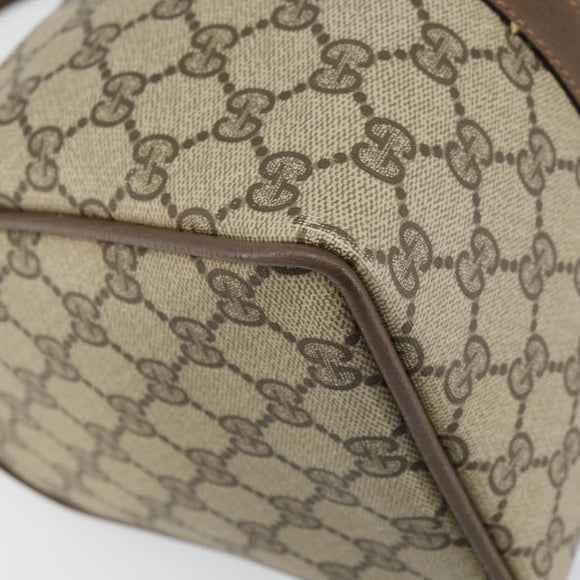 GUCCI GG Supreme Web Sherry Line Bag PVC Beige Gold 116 02 007 Auth 156427