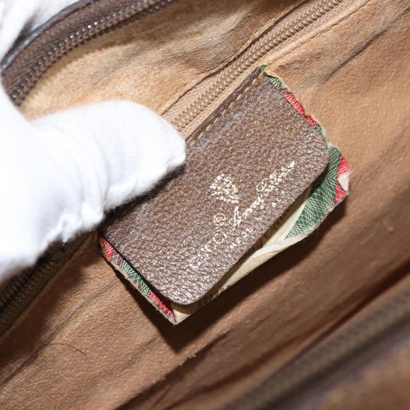 GUCCI GG Supreme Web Sherry Line Bag PVC Beige Gold 116 02 007 Auth 156427