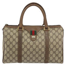 GUCCI GG Supreme Web Sherry Line Bag PVC Beige Gold 116 02 007 Auth 156427-2