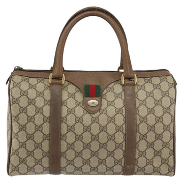GUCCI GG Supreme Web Sherry Line Bag PVC Beige Gold 116 02 007 Auth 156427 - 0