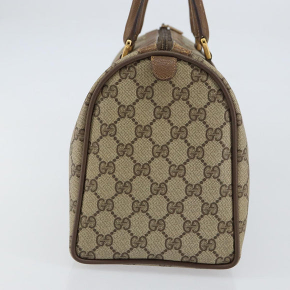 GUCCI GG Supreme Web Sherry Line Bag PVC Beige Gold 116 02 007 Auth 156427
