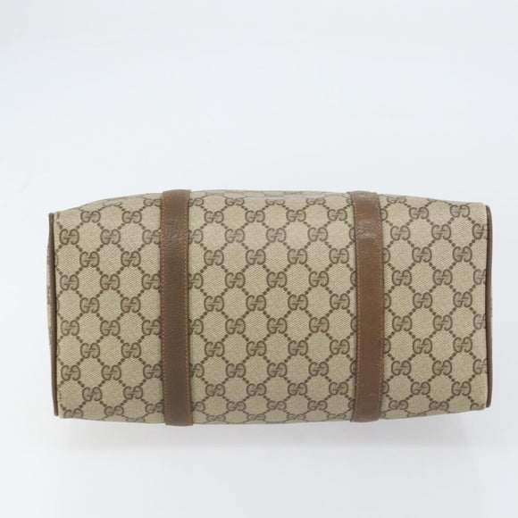 GUCCI GG Supreme Web Sherry Line Bag PVC Beige Gold 116 02 007 Auth 156427