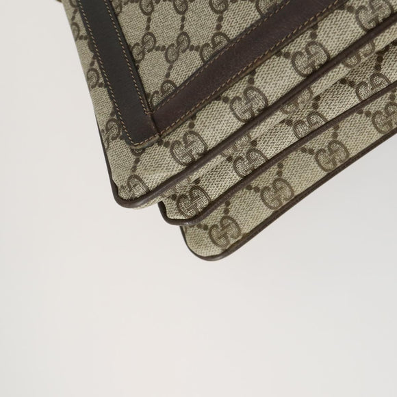 GUCCI GG Supreme Web Sherry Line Bag PVC Beige Gold 41 001 4085 Auth 156428