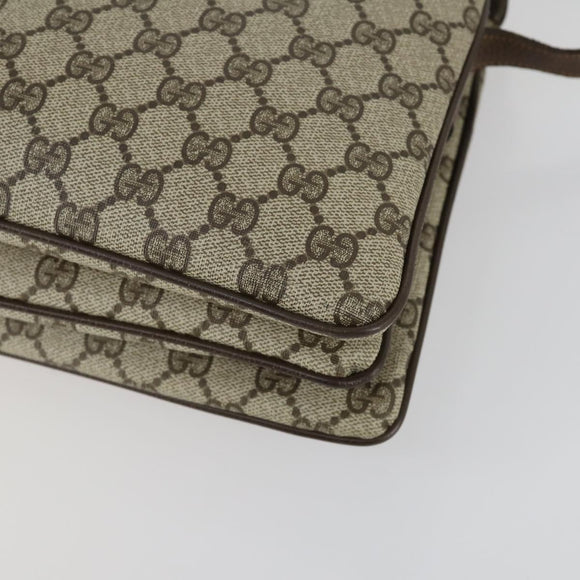 GUCCI GG Supreme Web Sherry Line Bag PVC Beige Gold 41 001 4085 Auth 156428