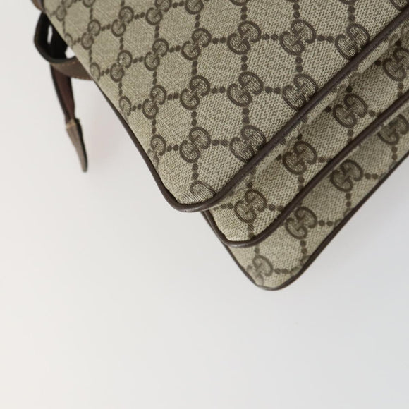 GUCCI GG Supreme Web Sherry Line Bag PVC Beige Gold 41 001 4085 Auth 156428