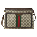 GUCCI GG Supreme Web Sherry Line Bag PVC Beige Gold 41 001 4085 Auth 156428-2