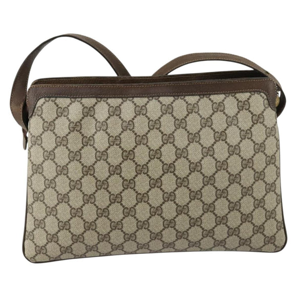 GUCCI GG Supreme Web Sherry Line Bag PVC Beige Gold 41 001 4085 Auth 156428