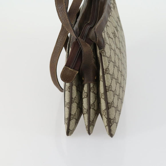 GUCCI GG Supreme Web Sherry Line Bag PVC Beige Gold 41 001 4085 Auth 156428