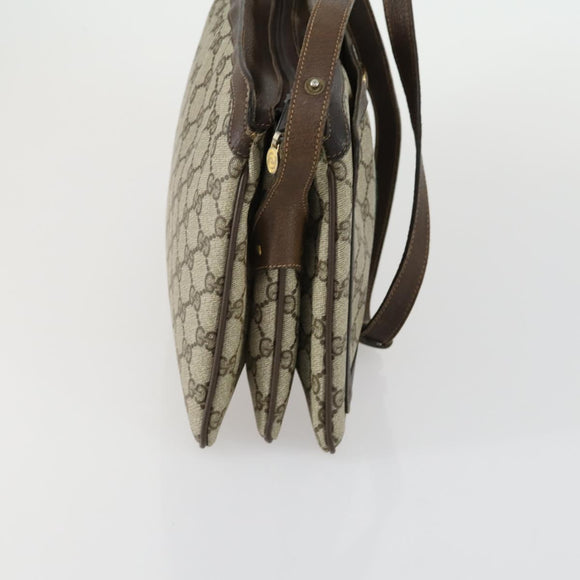 GUCCI GG Supreme Web Sherry Line Bag PVC Beige Gold 41 001 4085 Auth 156428