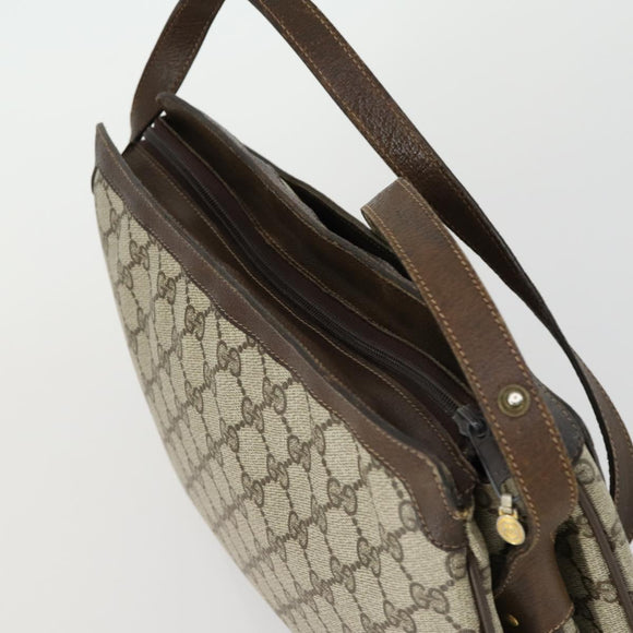 GUCCI GG Supreme Web Sherry Line Bag PVC Beige Gold 41 001 4085 Auth 156428