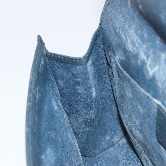 GUCCI GG Supreme Sherry Line Clutch Bag PVC Navy Gold 156 01 030 Auth 156429