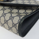 GUCCI GG Supreme Sherry Line Clutch Bag PVC Navy Gold 156 01 030 Auth 156429-7