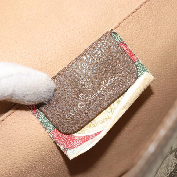 GUCCI GG Supreme Web Sherry Line Clutch Bag PVC Beige Gold 89 01 031 Auth 156430