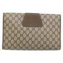 GUCCI GG Supreme Web Sherry Line Clutch Bag PVC Beige Gold 89 01 031 Auth 156430-2
