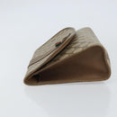 GUCCI GG Supreme Web Sherry Line Clutch Bag PVC Beige Gold 89 01 031 Auth 156430-4