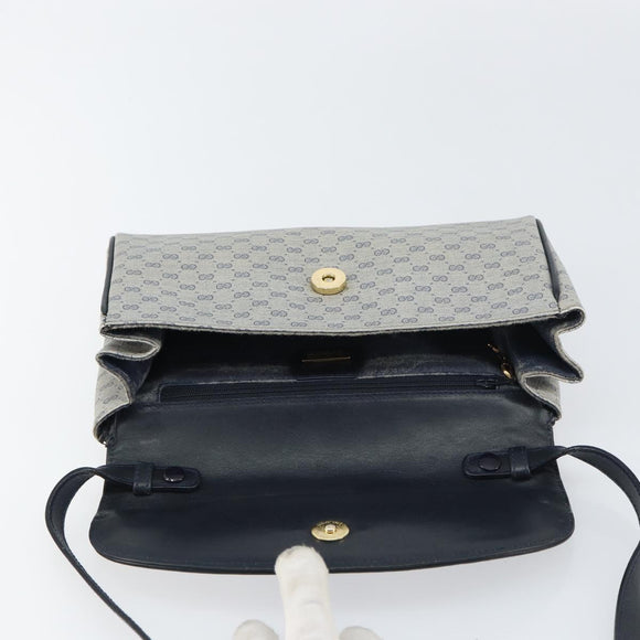 GUCCI Micro GG Supreme Shoulder Bag PVC Navy Gold 004 14 1923 Auth 156431