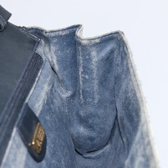 GUCCI Micro GG Supreme Shoulder Bag PVC Navy Gold 004 14 1923 Auth 156431