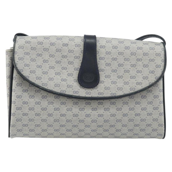 GUCCI Micro GG Supreme Shoulder Bag PVC Navy Gold 004 14 1923 Auth 156431