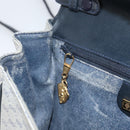 GUCCI Micro GG Supreme Shoulder Bag PVC Navy Gold 004 14 1923 Auth 156431-21