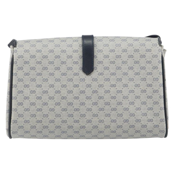 GUCCI Micro GG Supreme Shoulder Bag PVC Navy Gold 004 14 1923 Auth 156431