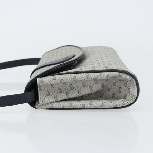GUCCI Micro GG Supreme Shoulder Bag PVC Navy Gold 004 14 1923 Auth 156431