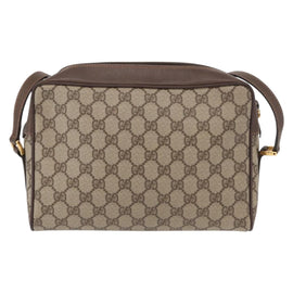 GUCCI GG Supreme Web Sherry Line Bag PVC Beige Gold 56 02 088 Auth 156434 - 0