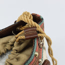 GUCCI Bamboo Shoulder Bag Canvas Beige Gold 141936 Auth 156435-10