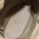 GUCCI Bamboo Shoulder Bag Canvas Beige Gold 141936 Auth 156435-11