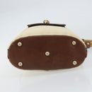 GUCCI Bamboo Shoulder Bag Canvas Beige Gold 141936 Auth 156435-5