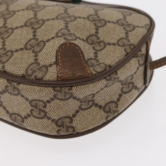 GUCCI GG Supreme Web Sherry Line Tas PVC Beige Goud 89 02 066 Auth 156436