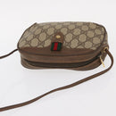 GUCCI GG Supreme Web Sherry Line Tas PVC Beige Goud 89 02 066 Auth 156436-6