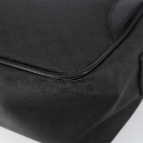 GUCCI Micro GG Supreme Bag PVC Leather Black Gold 001 58 0443 Auth 156437