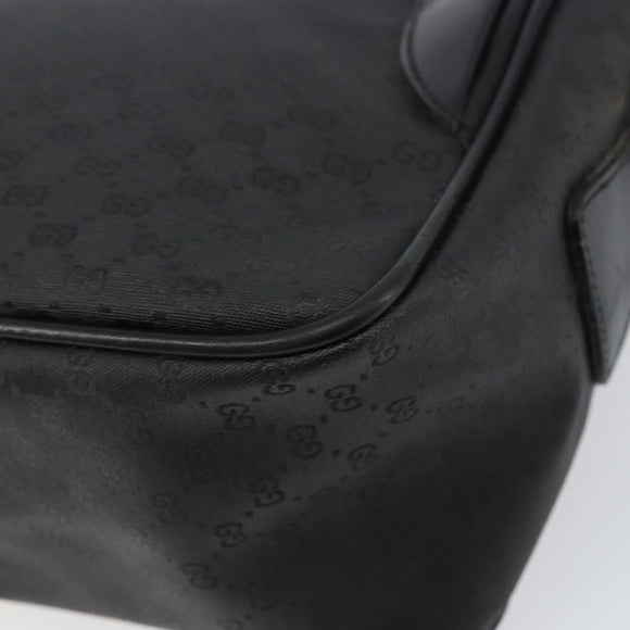 GUCCI Micro GG Supreme Bag PVC Leather Black Gold 001 58 0443 Auth 156437