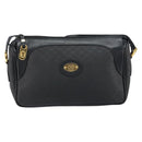 GUCCI Micro GG Supreme Bag PVC Leather Black Gold 001 58 0443 Auth 156437-2