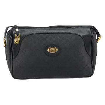 GUCCI Micro GG Supreme Bag PVC Leather Black Gold 001 58 0443 Auth 156437 - 0