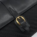 GUCCI Shoulder Bag Canvas Black Gold Auth 156438-17