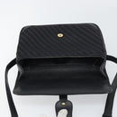 GUCCI Shoulder Bag Canvas Black Gold Auth 156438-10